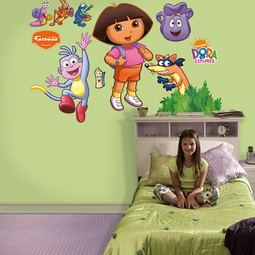 dora backpack and boots wall graphic